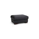 Matera Footstool in Caruso Black Leather