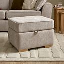 Melton Storage Footstool in  Tilda Latte Fabric