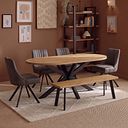 Mia Upholstered Chair with Black Metal Legs in Altara Graphite Fabric