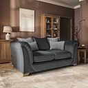 Milldale 2 Seater Pillow Back Sofa in Garda Carbon Fabric with Grey Scatters