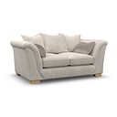 Milldale 2 Seater Pillow Back Sofa in Milo Cream Fabric with Linen Scatters