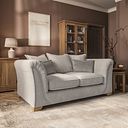Milldale 2 Seater Pillow Back Sofa in Milo Cream Fabric with Linen Scatters