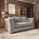 Milldale 2 Seater Pillow Back Sofa in Milo Mink Fabric with Linen Scatters