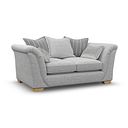 Milldale 2 Seater Pillow Back Sofa in Milo Silver Fabric with Grey Scatters