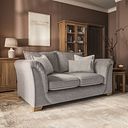 Milldale 2 Seater Sofa in Garda Acier Fabric with Linen Scatters