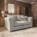 Milldale 2 Seater Sofa in Milo Cream Fabric with Linen Scatters