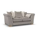 Milldale 3 Seater Pillow Back Sofa in Garda Acier Fabric with Linen Scatters