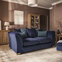 Milldale 3 Seater Pillow Back Sofa in Garda Atomic Fabric with Navy Scatters