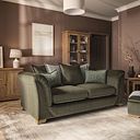 Milldale 3 Seater Pillow Back Sofa in Garda Seaweed Fabric with Earth Scatters