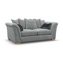 Milldale 3 Seater Pillow Back Sofa in Milo Pewter Fabric with Grey Scatters