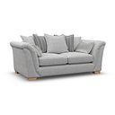 Milldale 3 Seater Pillow Back Sofa in Milo Silver Fabric with Grey Scatters