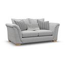 Milldale 3 Seater Sofa in Milo Silver Fabric with Grey Scatters
