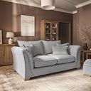 Milldale 3 Seater Sofa in Milo Silver Fabric with Grey Scatters