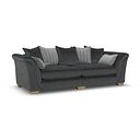Milldale 4 Seater Pillow Back Sofa in Garda Carbon Fabric with Grey Scatters