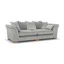 Milldale 4 Seater Pillow Back Sofa in Garda Showers Fabric with Grey Scatters