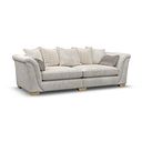 Milldale 4 Seater Pillow Back Sofa in  Milo Ivory Fabric with Linen Scatters