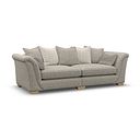 Milldale 4 Seater Pillow Back Sofa in Milo Mink Fabric with Linen Scatters