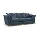 Milldale 4 Seater Pillow Back Sofa in  Milo Navy Fabric with Navy Scatters