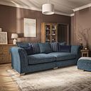 Milldale 4 Seater Pillow Back Sofa in  Milo Navy Fabric with Navy Scatters