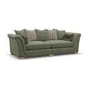 Milldale 4 Seater Pillow Back Sofa in Milo Olive Fabric with Earth Scatters