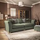 Milldale 4 Seater Pillow Back Sofa in Milo Olive Fabric with Earth Scatters