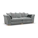 Milldale 4 Seater Pillow Back Sofa in Milo Pewter Fabric with Grey Scatters