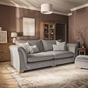 Milldale 4 Seater Sofa in Garda Acier Fabric with Linen Scatters
