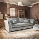 Milldale 4 Seater Sofa in Garda Showers Fabric with Grey Scatters