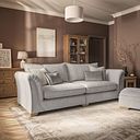 Milldale 4 Seater Sofa in  Milo Ivory Fabric with Linen Scatters