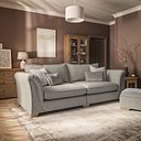 Milldale 4 Seater Sofa in Milo Mink Fabric with Linen Scatters