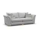 Milldale 4 Seater Sofa in Milo Silver Fabric with Grey Scatters