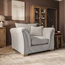 Milldale Armchair in  Milo Ivory Fabric with Linen Scatters