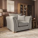 Milldale Armchair in Milo Mink Fabric with Linen Scatters