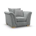 Milldale Armchair in Milo Pewter Fabric with Grey Scatters
