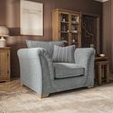 Milldale Armchair in Milo Pewter Fabric with Grey Scatters