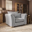 Milldale Armchair in  Milo Silver Fabric with Grey Scatters