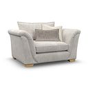 Milldale Loveseat in  Milo Ivory Fabric with Linen Scatters