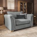 Milldale Loveseat in Milo Pewter Fabric with Grey Scatters