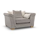 Milldale Pillow Back Loveseat in Garda Acier Fabric with Linen Scatters