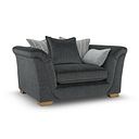 Milldale Pillow Back Loveseat in Garda Carbon Fabric with Grey Scatters