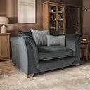 Milldale Pillow Back Loveseat in Garda Carbon Fabric with Grey Scatters