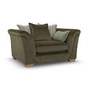 Milldale Pillow Back Loveseat in Garda Seaweed Fabric with Earth Scatters