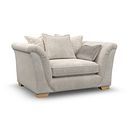 Milldale Pillow Back Loveseat in Milo Cream Fabric with Linen Scatters