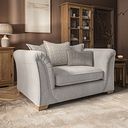 Milldale Pillow Back Loveseat in  Milo Ivory Fabric with Linen Scatters