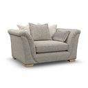 Milldale Pillow Back Loveseat in Milo Mink Fabric with Linen Scatters