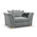 Milldale Pillow Back Loveseat in Milo Pewter Fabric with Grey Scatters