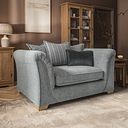 Milldale Pillow Back Loveseat in Milo Pewter Fabric with Grey Scatters