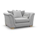 Milldale Pillow Back Loveseat in Milo Silver Fabric with Grey Scatters