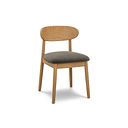 Modern Natural Oak Chair with Verona Chocolate Fabric Seat