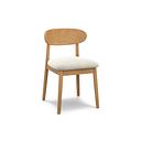 Modern Natural Oak Chair with Verona Cream Fabric Seat